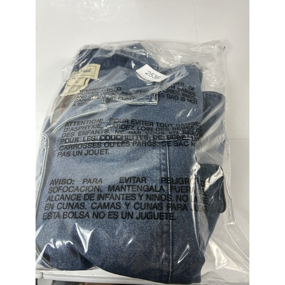 Vtg LL Bean Women's Denim Jacket Plaid Lined Shacket Blue Button Up Large 0 YR85 - Picture 6 of 9